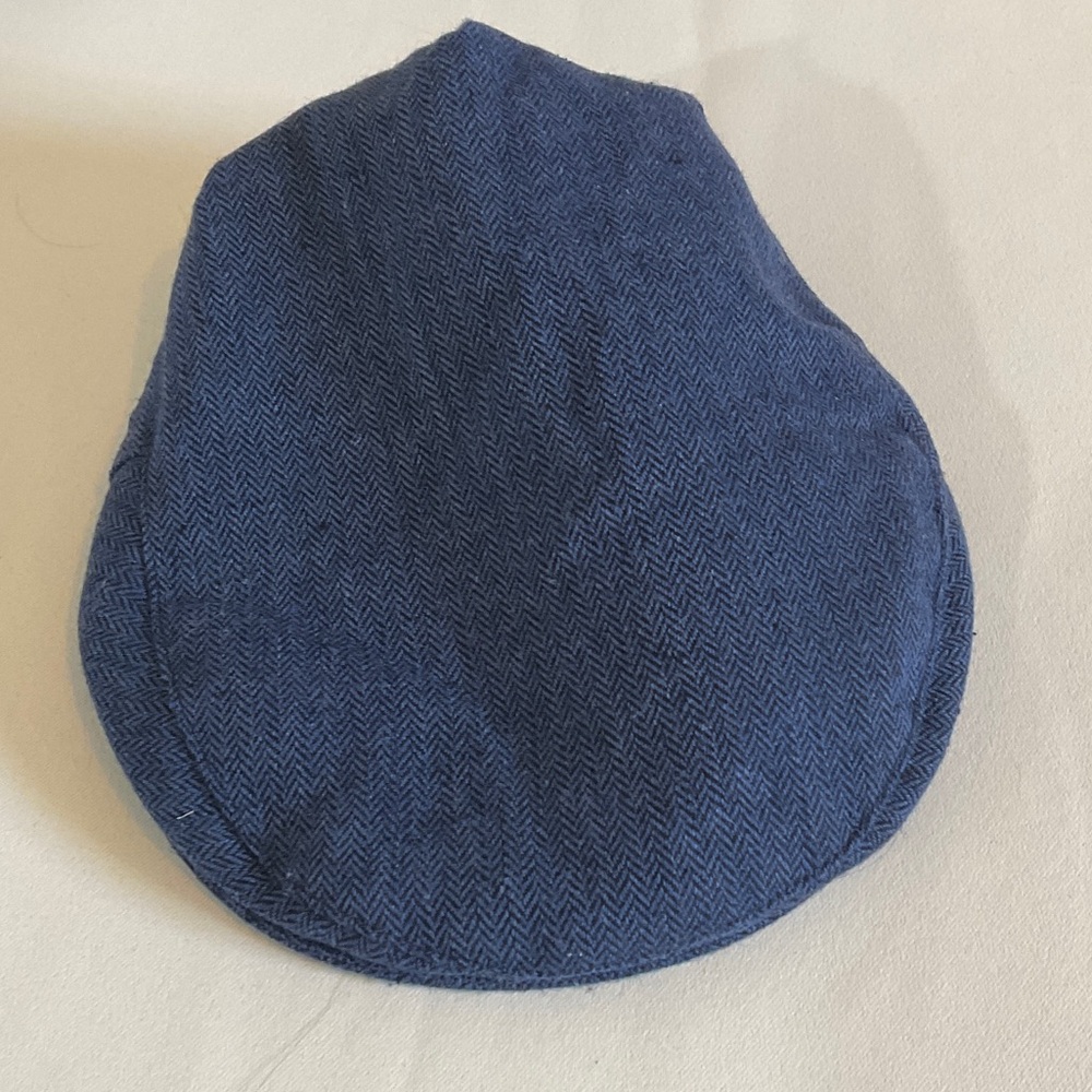 Men's Navy Flat Cap - Classic Herringbone Newsboy Hat